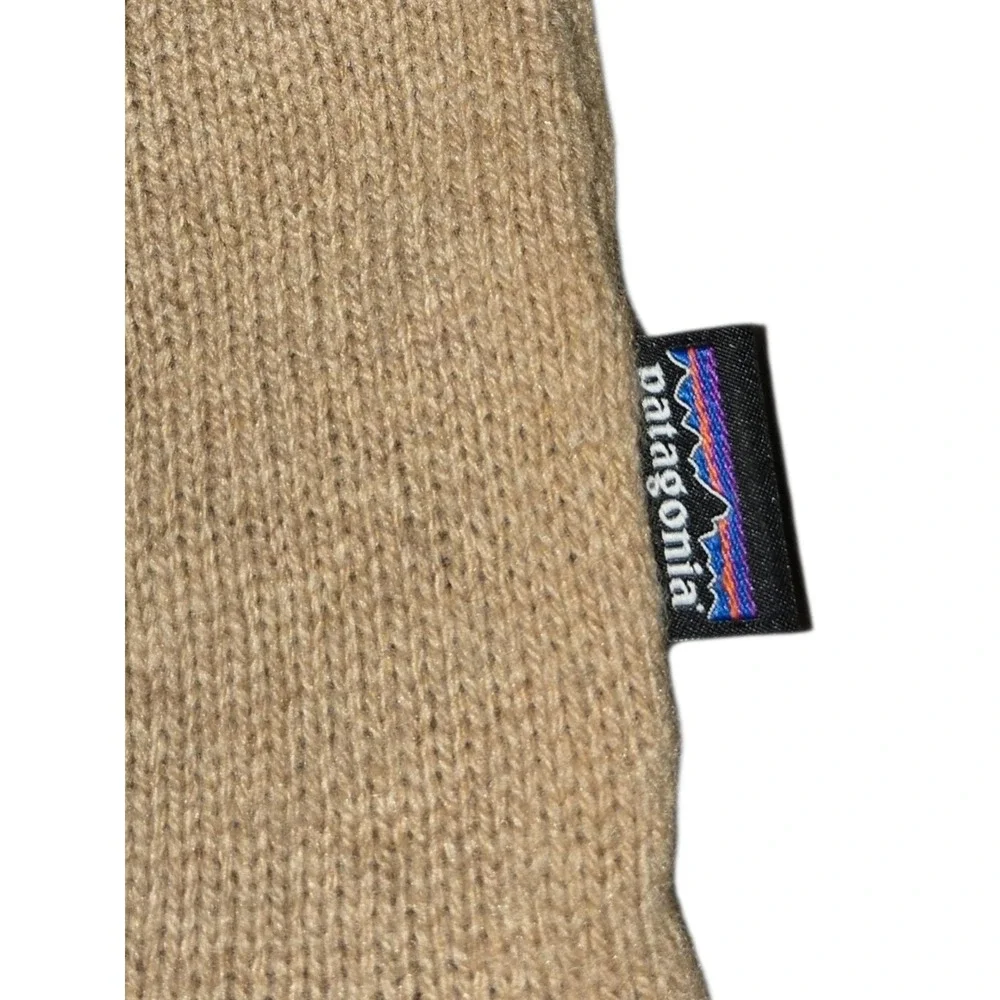 Patagonia Recycled Wool Crewneck Sweater Mens Small Tan Brown Ribbed Knit 50655